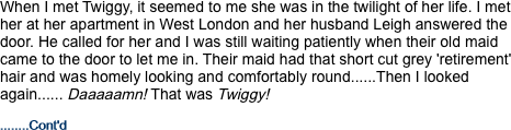 When I met Twiggy, it